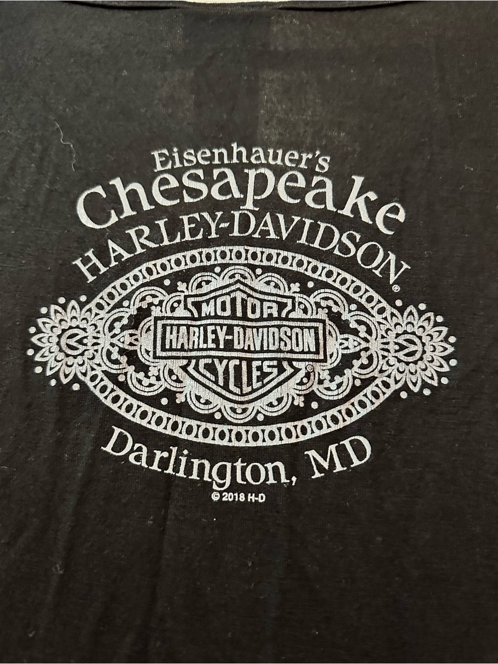 Harley Davidson Rhinestone V Neck Top Black Biker Tee Women’s Small Shirt - Picture 7 of 7